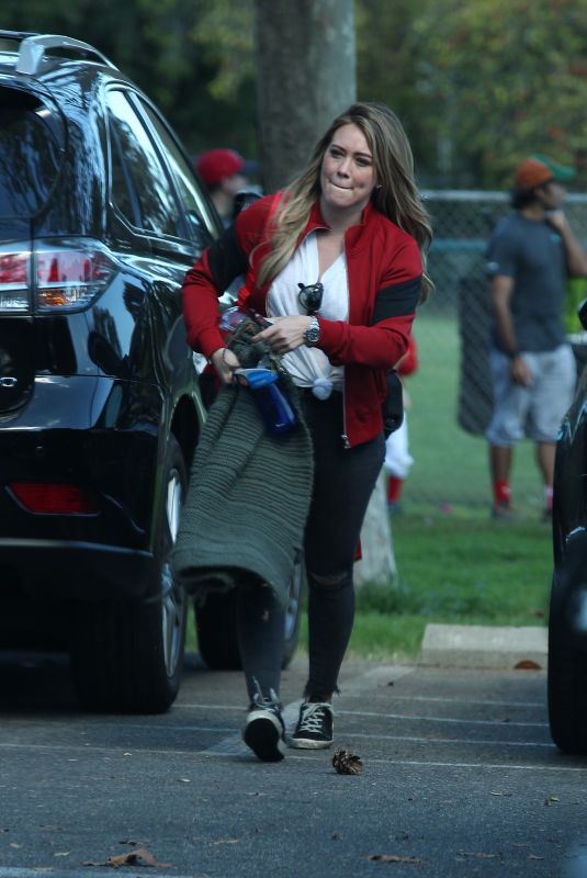 HILARY DUFF at Her Son