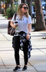HILARY DUFF Heading to a Gym in Studio City 11/17/2017