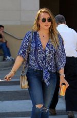 HILARY DUFF in Ripped Jeans Out for Lunch in Los Angeles 11/14/2017