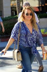 HILARY DUFF in Ripped Jeans Out for Lunch in Los Angeles 11/14/2017