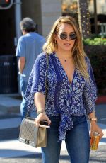 HILARY DUFF in Ripped Jeans Out for Lunch in Los Angeles 11/14/2017