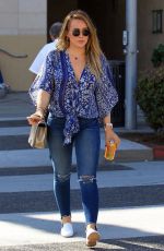 HILARY DUFF in Ripped Jeans Out for Lunch in Los Angeles 11/14/2017