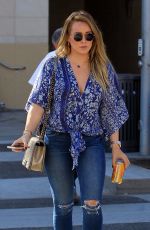 HILARY DUFF in Ripped Jeans Out for Lunch in Los Angeles 11/14/2017