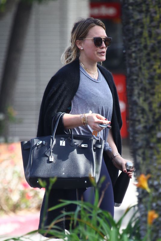 HILARY DUFF Leaves a Gym in Studio City 11/13/2017