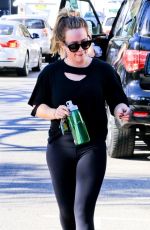 HILARY DUFF Leaves a Gym in Studio City 11/14/2017