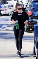 HILARY DUFF Leaves a Gym in Studio City 11/14/2017