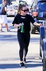 HILARY DUFF Leaves a Gym in Studio City 11/14/2017