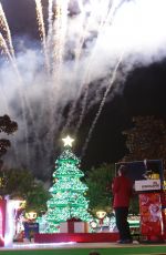 HILARY DUFF Lights Lego Christmas Tree at Legoland California Resort 11/27/2017