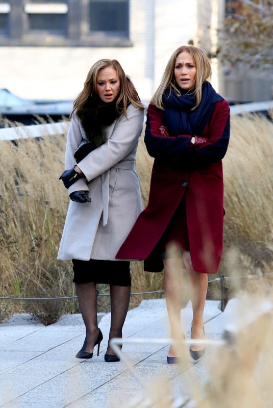 JENNIFER LOPEZ and LEAH REMINI on the Set of Second Act in New York 11/27/2017