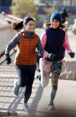 JENNIFER LOPEZ and VANESSA HUDGENS on the Set of Second Act in New York 11/27/2017