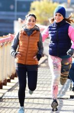 JENNIFER LOPEZ and VANESSA HUDGENS on the Set of Second Act in New York 11/27/2017