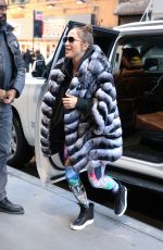 JENNIFER LOPEZ in Faux Fur Coat Arrives at a Gym in New York 11/10/2017