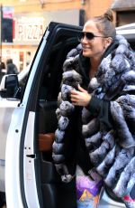 JENNIFER LOPEZ in Faux Fur Coat Arrives at a Gym in New York 11/10/2017
