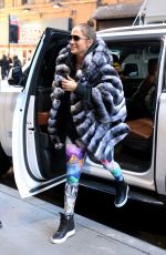 JENNIFER LOPEZ in Faux Fur Coat Arrives at a Gym in New York 11/10/2017