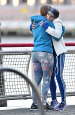 JENNIFER LOPEZ and VANESSA HUDGENS Jogging on the Set of Second Act in New York 11/27/2017