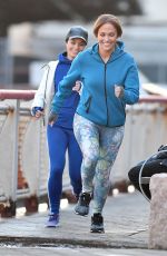 JENNIFER LOPEZ and VANESSA HUDGENS Jogging on the Set of Second Act in New York 11/27/2017