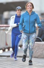 JENNIFER LOPEZ and VANESSA HUDGENS Jogging on the Set of Second Act in New York 11/27/2017