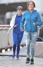 JENNIFER LOPEZ and VANESSA HUDGENS Jogging on the Set of Second Act in New York 11/27/2017
