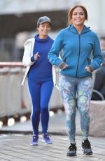JENNIFER LOPEZ and VANESSA HUDGENS Jogging on the Set of Second Act in New York 11/27/2017