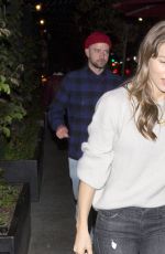 JESSICA BIEL Arrives at Beauty & Essex in Hollywood 11/15/2017