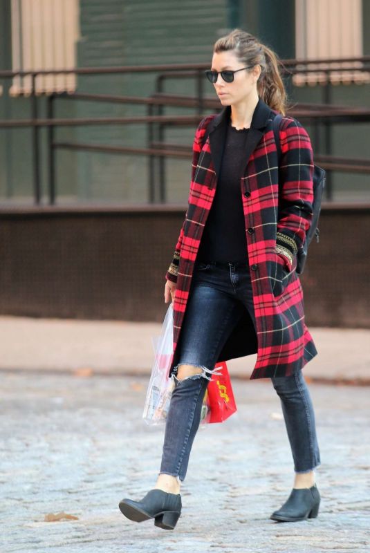 JESSICA BIEL Out in New York 11/06/2017