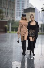 JOSEPHINE SKRIVER and ROMME STRIJD Out and About in Shanghai 11/22/2017