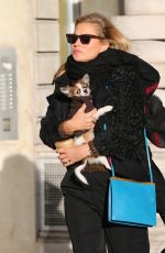 KATE MOSS Out with Her Dog in London 11/23/2017