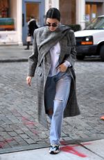 KENDALL JENNER in RIpped Jeans Out for Lunch in New York 11/20/2017