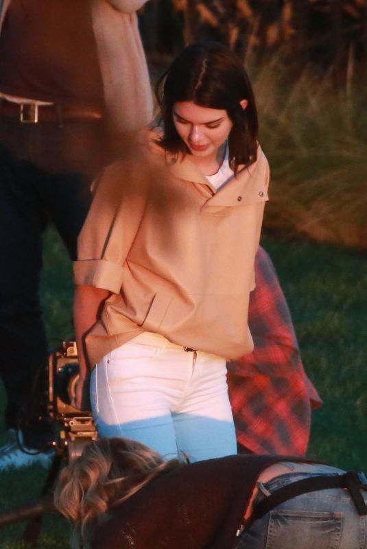 KENDALL JENNER on the Set of a Photoshoot in Malibu 11/07/2017