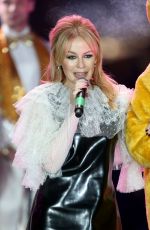 KYLIE MINOGUE Performs at Covent Garden Christmas Lights Turn On in London 11/14/2017