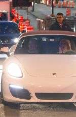 LADY GAGA Drives a White Porsche Convertible Out in Montreal 11/05/2017