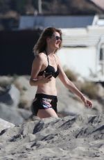 LAURA DERN in Bikini Top and Shorts at a Beach in Malibu 11/22/2017