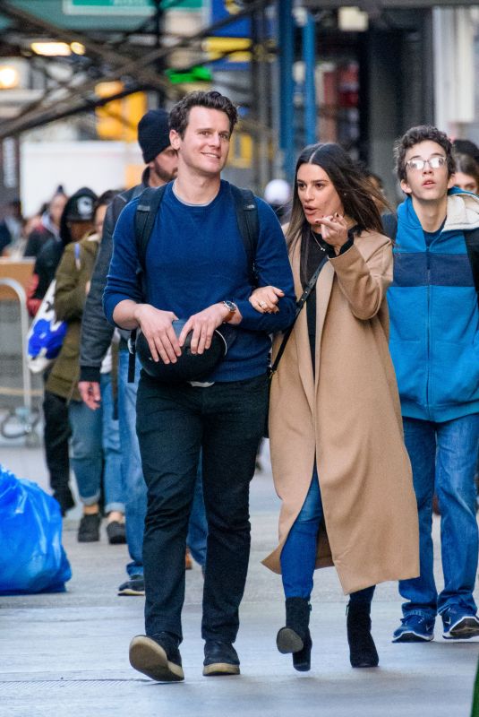 LEA MICHELE and Jonathan Groff Out in New York 11/21/2017