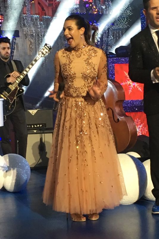 LEA MICHELE Performs at ABC TV Christmas Special at Sisneyland Park in Anaheim 11/14/2017