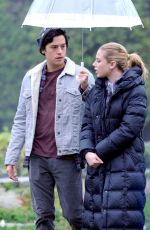 LILI REINHART on the Set of Riverdale in Vancouver 11/14/2017