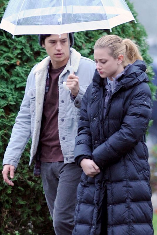 LILI REINHART on the Set of Riverdale in Vancouver 11/14/2017