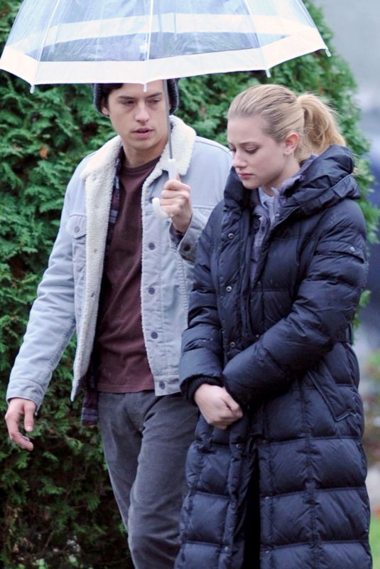 LILI REINHART on the Set of Riverdale in Vancouver 11/14/2017