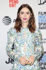 LILY COLLINS at 2018 Film Independent Spirit Awards Press Conference in Los Angeles 11/21/2017