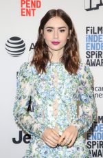 LILY COLLINS at 2018 Film Independent Spirit Awards Press Conference in Los Angeles 11/21/2017