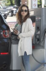 LILY COLLINS at a Gas Station in Los Angeles 11/18/2017