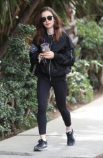 LILY COLLINS Leaves a Gym in West Hollywood 11/15/2017