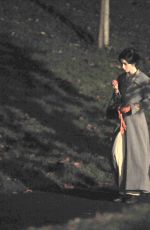 LILY COLLINS on the Set of Tolkien in Liverpool 11/01/2017