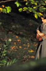 LILY COLLINS on the Set of Tolkien in Liverpool 11/01/2017