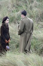 LILY COLLINS on the Set of Tolkien in Merseyside 11/04/2017
