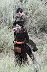 LILY COLLINS on the Set of Tolkien in Merseyside 11/04/2017