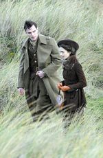 LILY COLLINS on the Set of Tolkien in Merseyside 11/04/2017