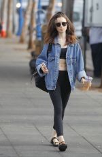 LILY COLLINS Out for Coffee in Beverly Hills 11/16/2017