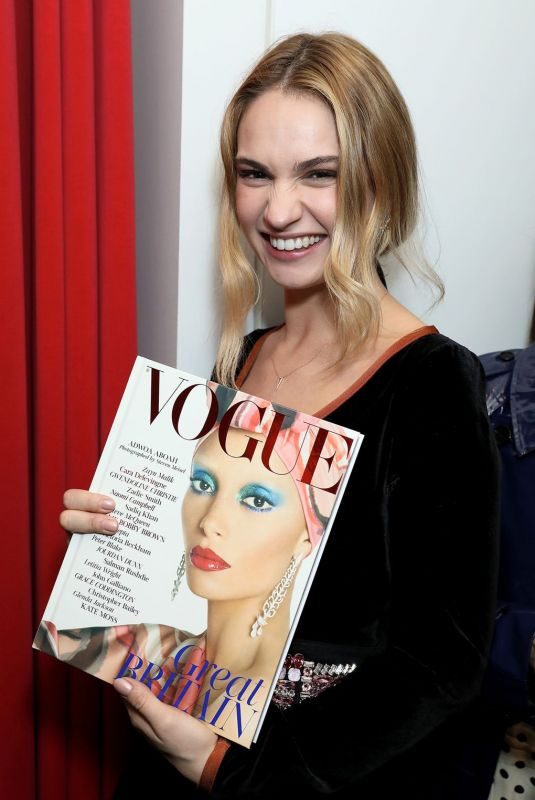 LILY JAMES at Edward Enninful Dinner Celebrating British Vogue’s December Issue in London 11/07/2017