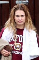 LILY JAMES Leaves Her Home in London 11/24/2017