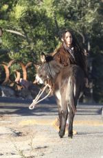LISA BONET Out with a Donkey and a Dog 11/06/2017
